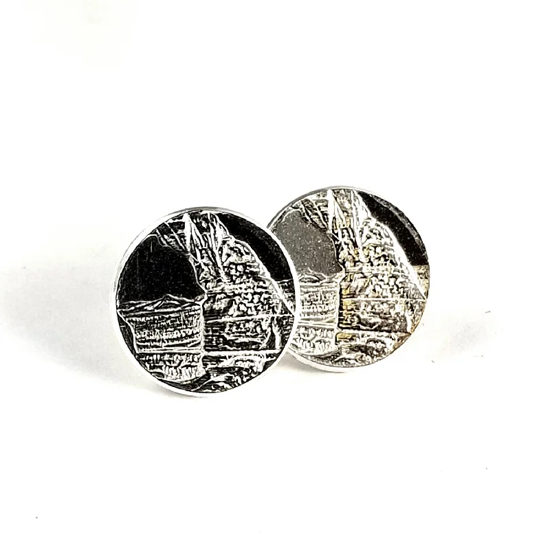 modern drop earrings -Arches National Park Quarter Punch Out Stud Earrings