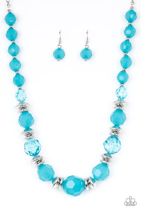 elegant crystal necklaces -Dine And Dash Blue Necklace