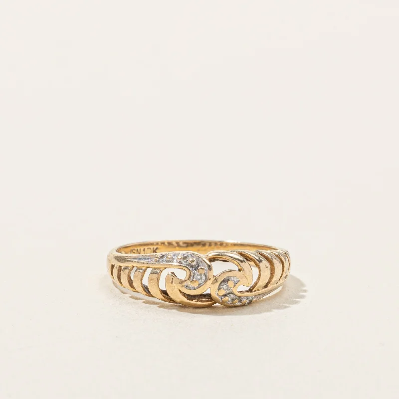 classic gold rings for women -Textured Diamond Ring | 0.04ctw | SZ 6.5 |