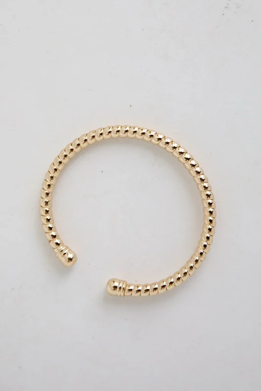 gold bangles for women -Heidi Gold Twisted Cuff Bracelet