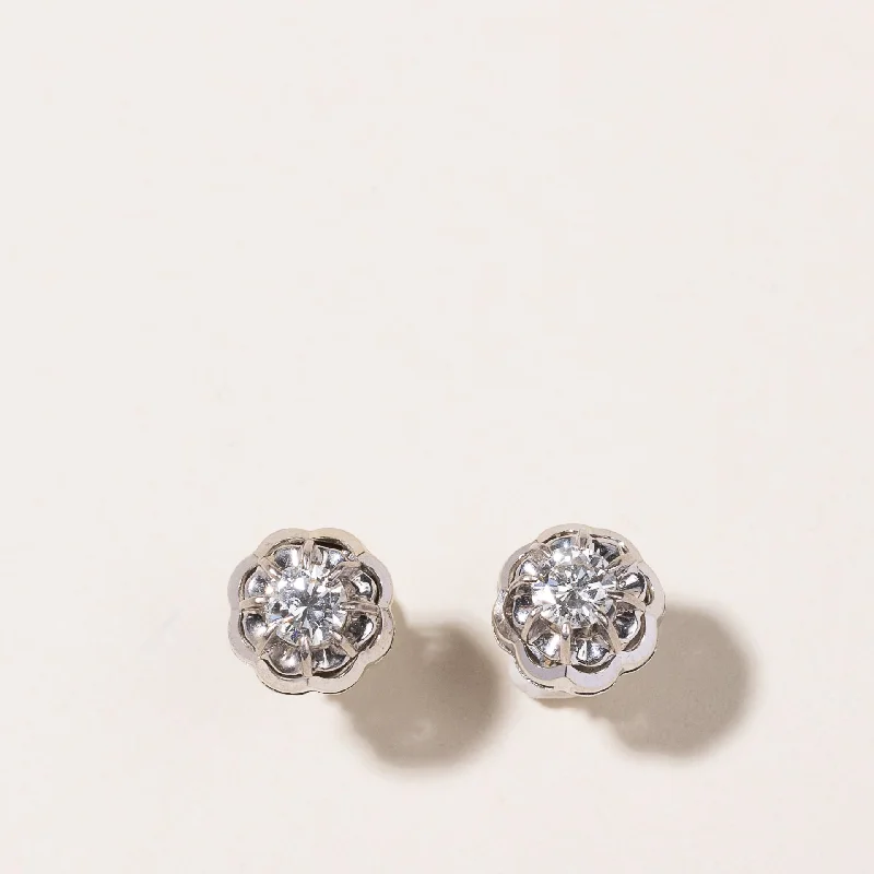 chic rings for women -14k White Gold Diamond Stud Earrings | 0.57ctw