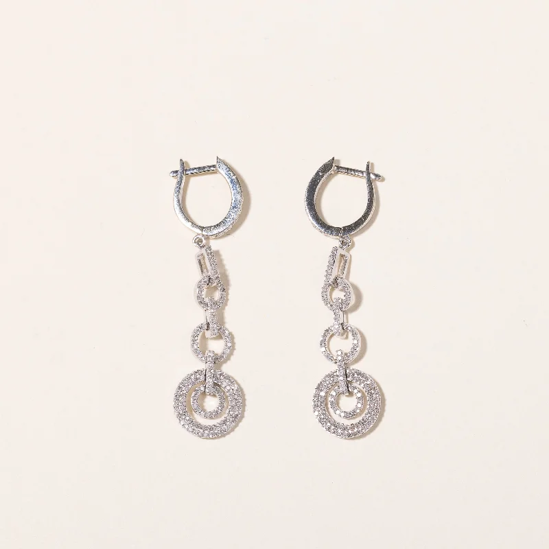 women’s silver bands -14k White Gold Drop Style Diamond Earring | 0.30ctw