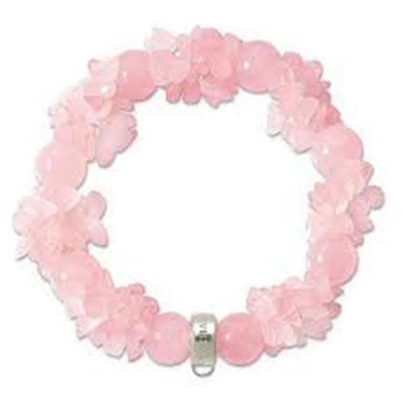 women’s tennis bracelets -Charm Bracelet Pink Quartz Beads