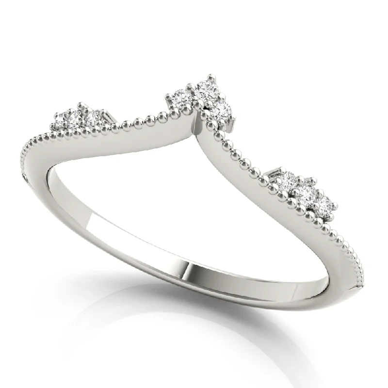 solitaire rings for women -Contessa Chevron Band - 1/15Ctw