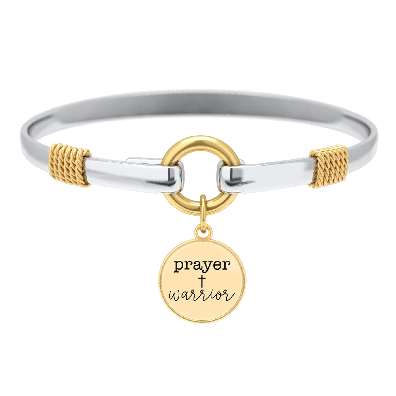 luxurious diamond bracelets -Prayer Warrior - Two-Tone Bracelet