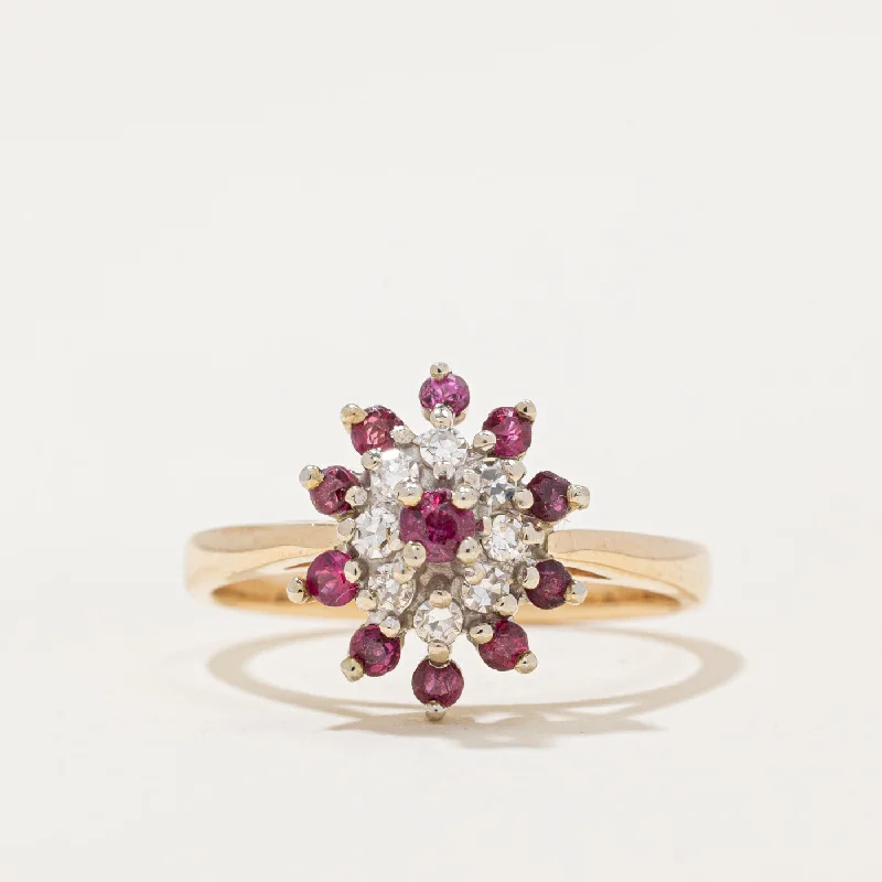 classic ring sets -Ruby & Diamond Cocktail Ring | 0.20ctw, 0.08ctw | SZ 6.75 |