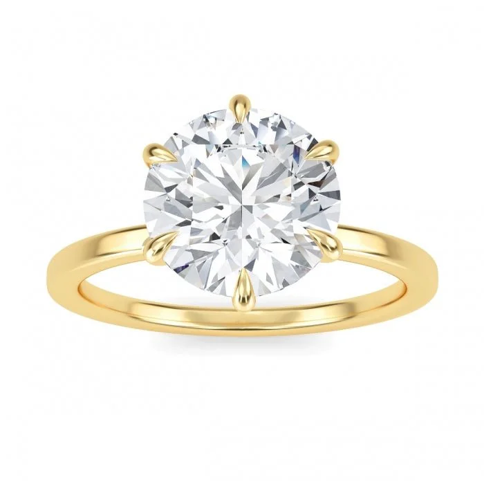 affordable vintage engagement rings -10ct Diamond Solitaire Six Prong Engagement Ring