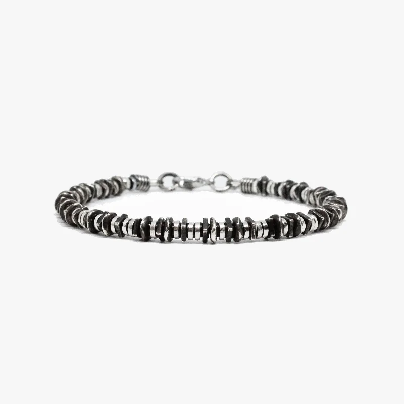 trendy bracelets for women -Jagged Sterling Silver Beaded Bracelet