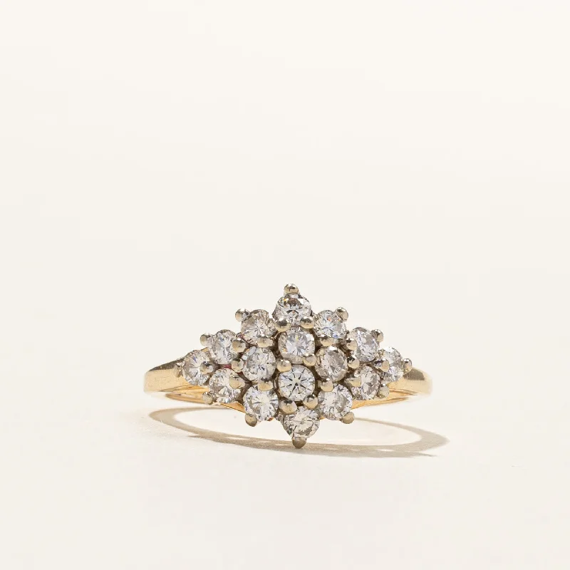 women rings -Cluster Diamond Ring | 0.64ctw | SZ 6.25 |