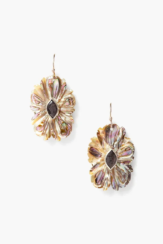 colorful gemstone earrings -Magnolia Earrings Abalone