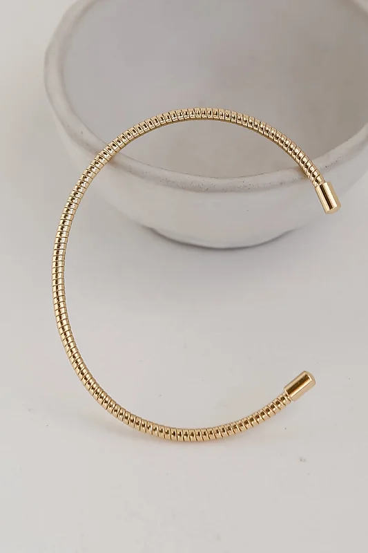 adjustable bangles for women -Cora Gold Cuff Bracelet