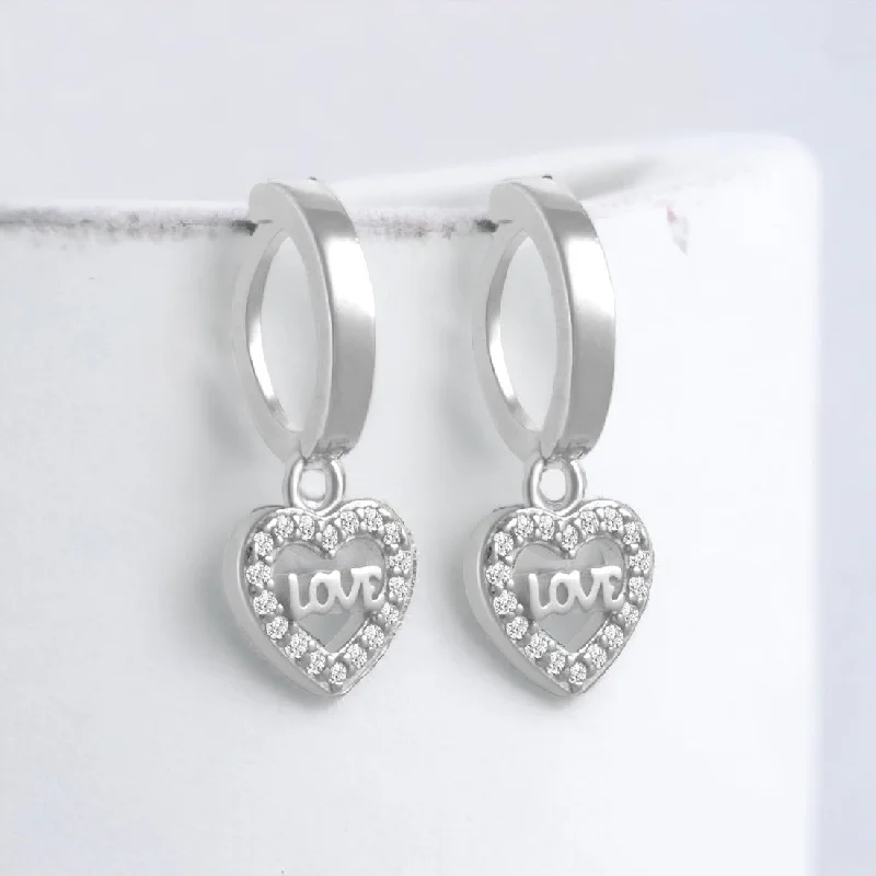 luxury statement earrings -Heart Shape Drop Earrings For Women & Girls