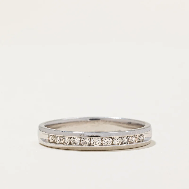 classic gemstone rings -Channel Set Semi Eternity Diamond Band | 0.22ctw | SZ 8.25 |