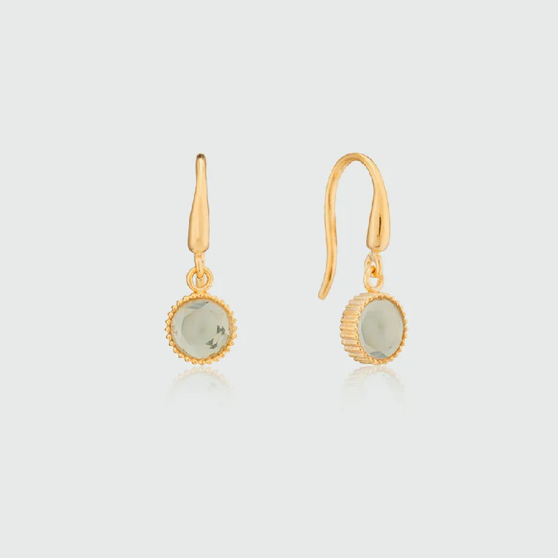 timeless pearl earrings -Barcelona August Green Amethyst Birthstone Hook Earrings