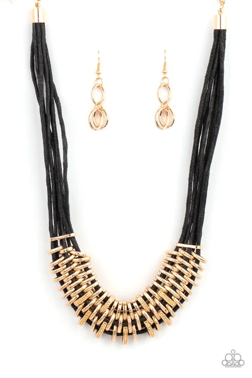 trendy tassel necklaces for women -Lock, Stock, And SPARKLE  Gold Necklace