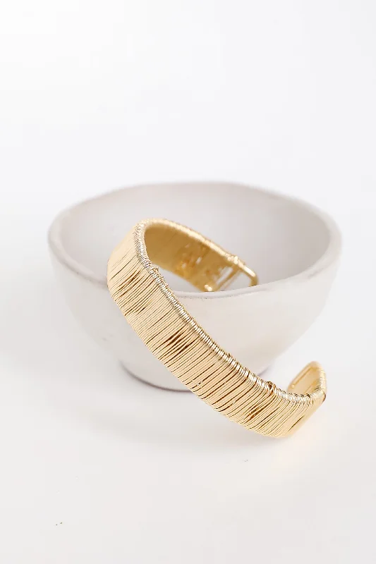 classic bangles for women -Gia Gold Cuff Bracelet