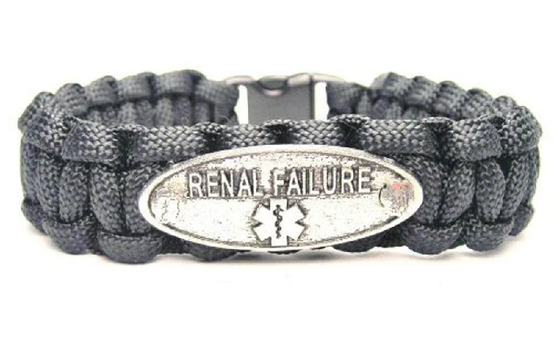 vintage style bracelets -Renal Failure Medical Alert 550 Military Spec Paracord Bracelet