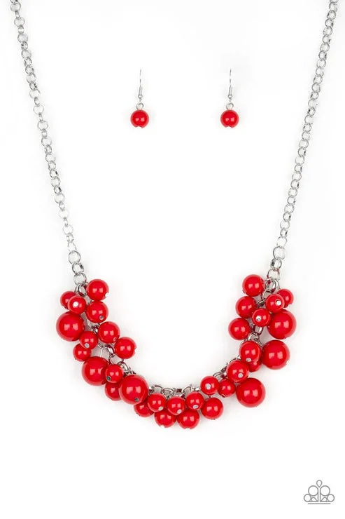 dazzling diamond necklaces -Walk This BROADWAY Red Necklace