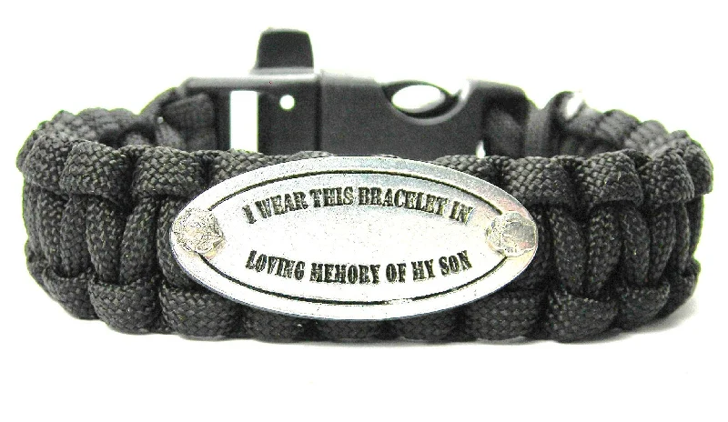 sleek cuff bracelets for women -I Wear This In Loving Memory Of My Son 550 Military Spec Paracord Bracelet