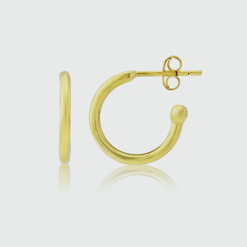 chic gold drop earrings -Manhattan Gold Vermeil Hoop Earrings