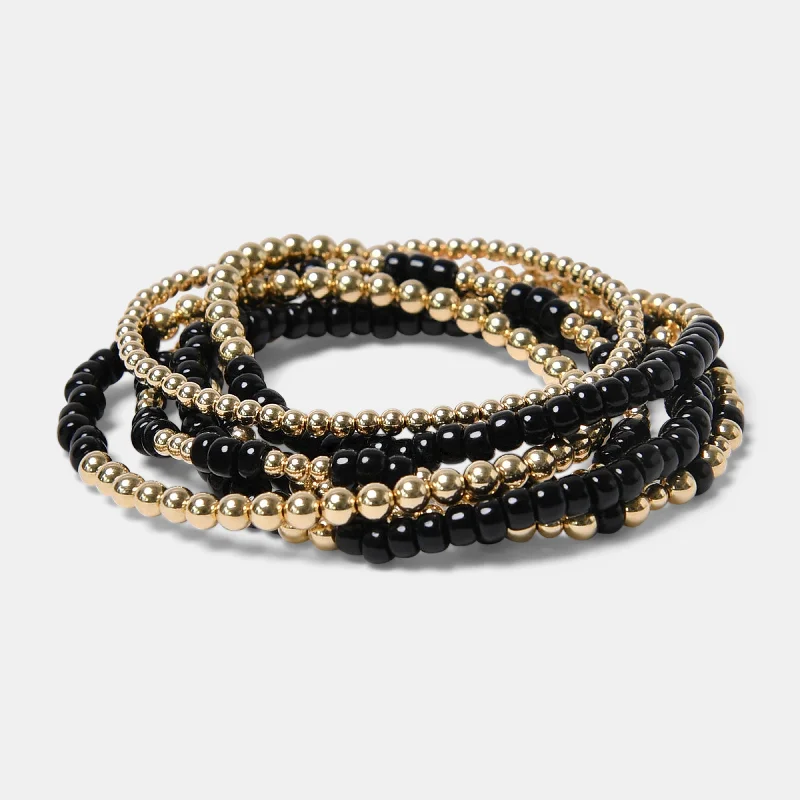 rose gold bangles for women -The Black Truffle Stack Bracelets