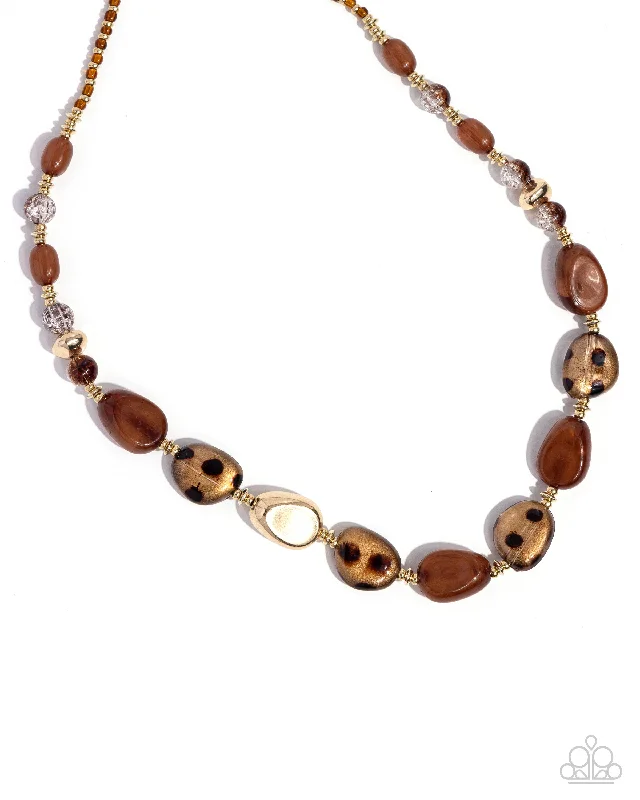 classic heart necklaces for women -Spotted Safari - Brown