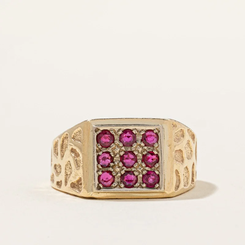 fashionable rings sets -Ruby Signet Ring | 0.56ctw | SZ 10.5 |