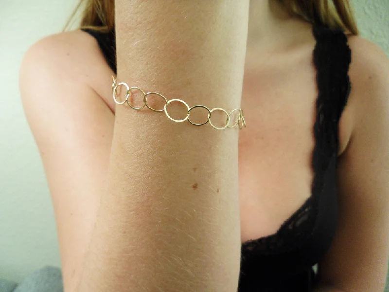 simple bangle bracelets for women -Single Gold Fill Bracelet