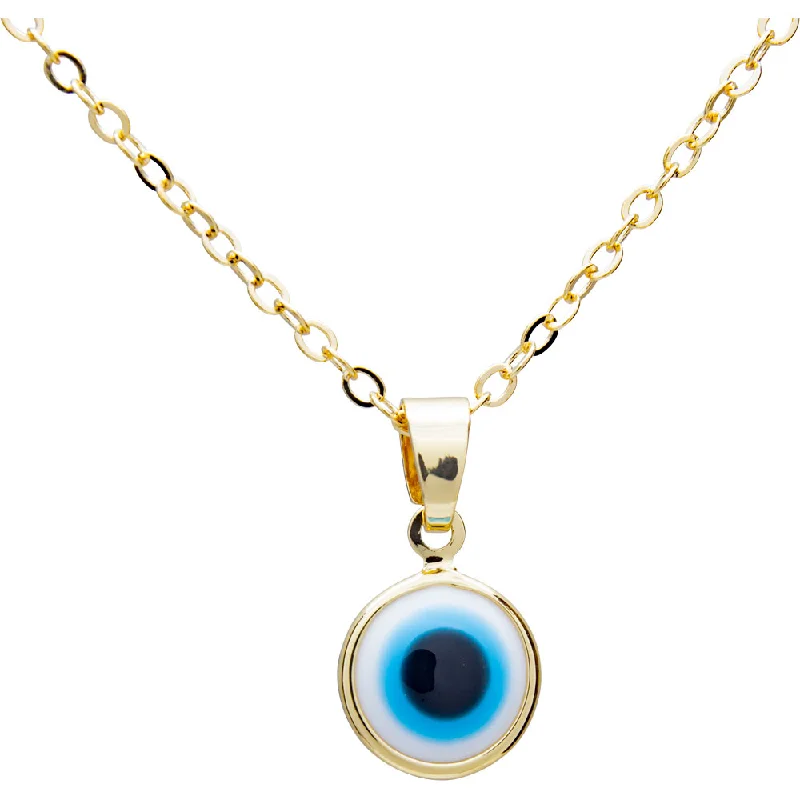 minimalist necklaces for women -Evil Eye Protection Necklace - White Evil Eye - Gold