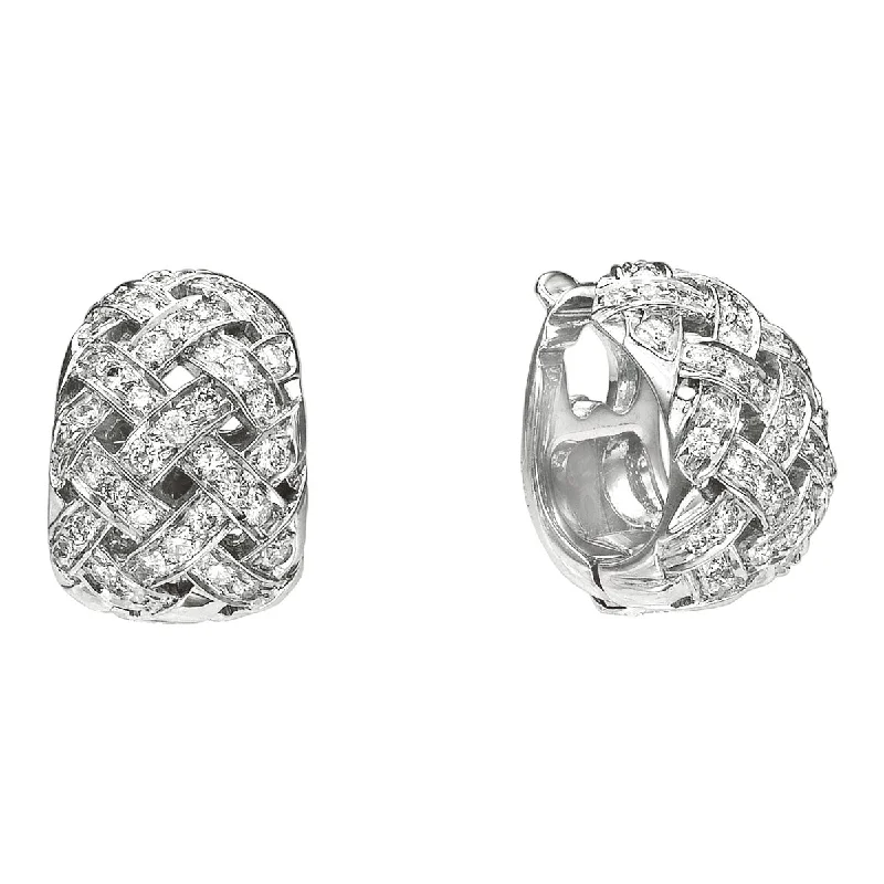 geometric earrings for women -Vannerie Diamond Pave Huggies