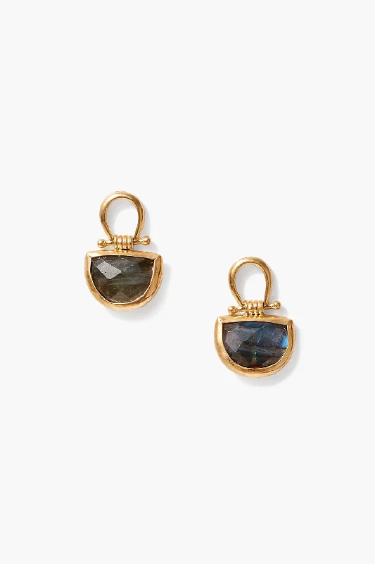 timeless pearl earrings -Luna Stud Earrings Labradorite