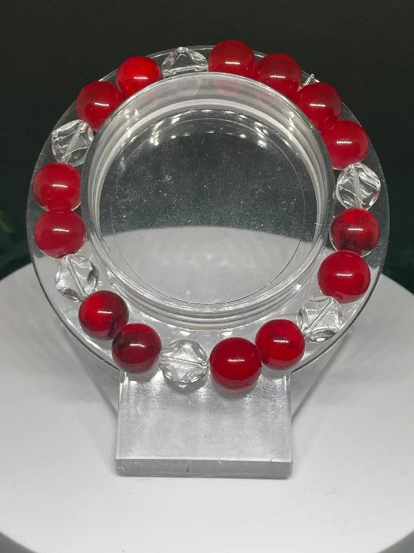 stylish stacking bracelets -Blood red bracelet