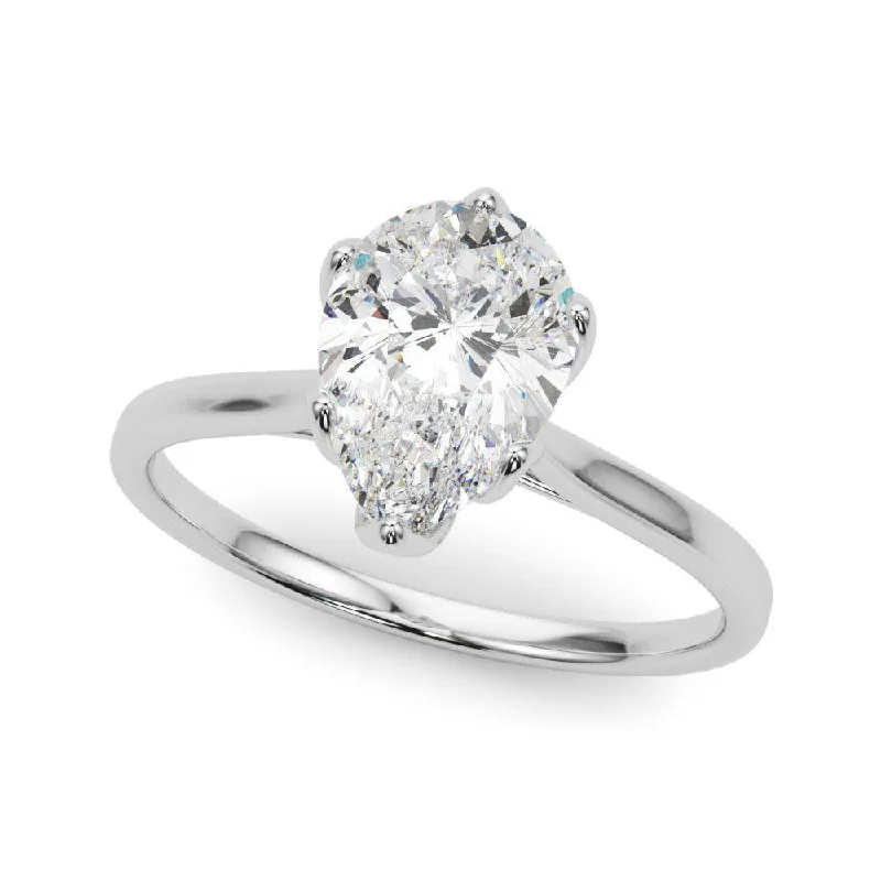 anniversary rings for women -Carly Pear Engagement Ring 1.0 Ct IGI Certified