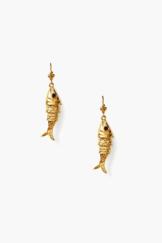 trendy earrings for women -Koi Earrings Garnet