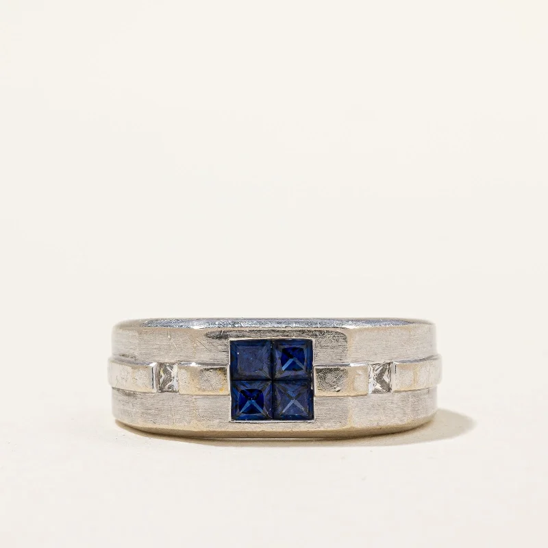 elegant rings for women -Blue Sapphire & Diamond Ring | 0.72ctw, 0.10ctw | SZ 10.25 |