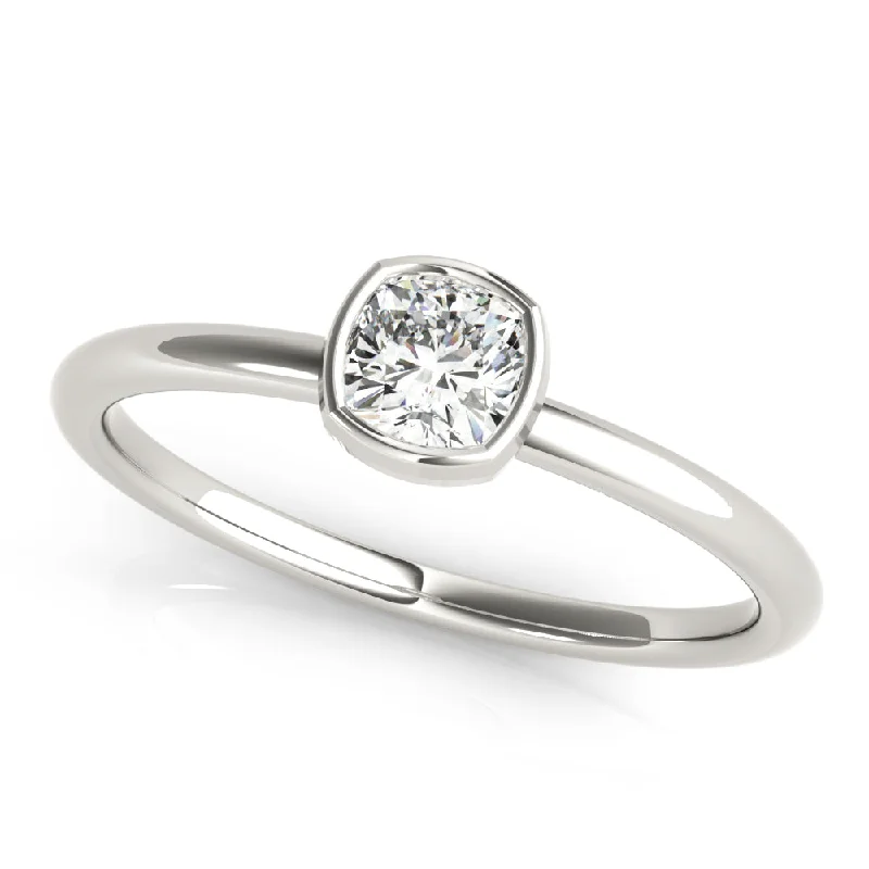 silver engagement rings -Genina Cushion Ring 3/8Ctw