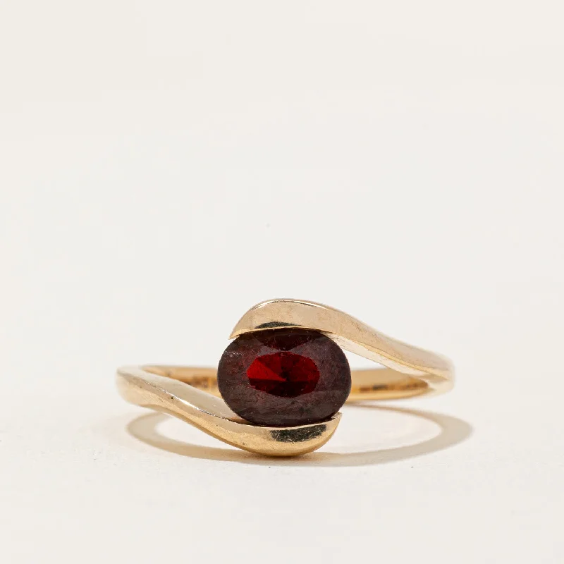 stylish silver rings -Tension Set Garnet Ring | 1.50ct | SZ 7.25 |