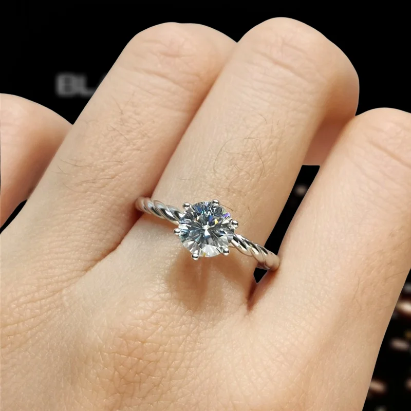 women engagement rings -1.0 Ct Round Cut Diamond Creative Rope Shape Engagement Ring