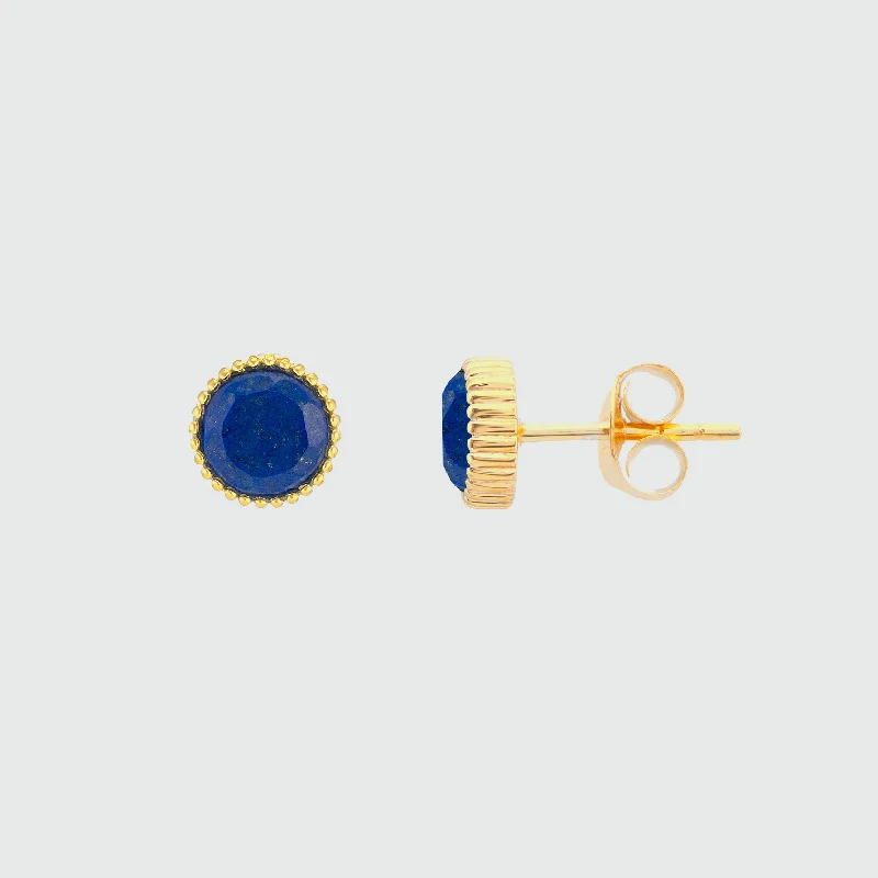 dazzling crystal earrings -Barcelona September Lapis Lazuli Birthstone Stud Earrings