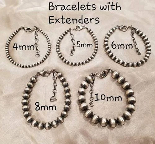 women’s bracelet with charms -Navajo Pearls Bracelets with Extenders