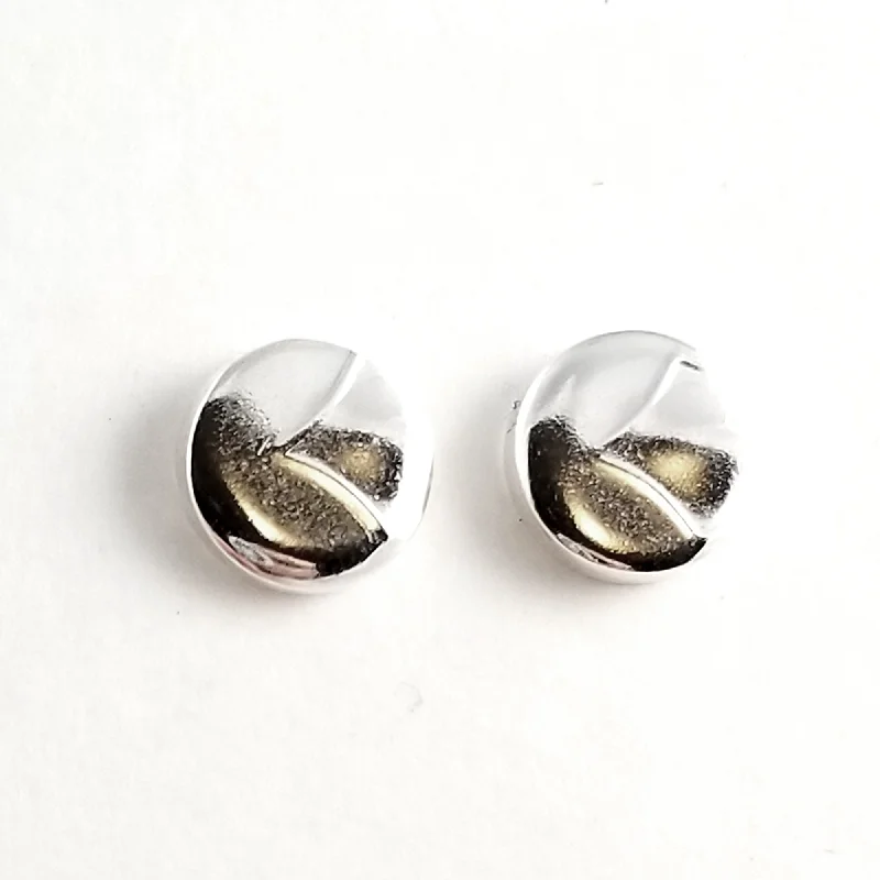 elegant ear accessories -Sterling Silver Modern Spoon Stud Earrings