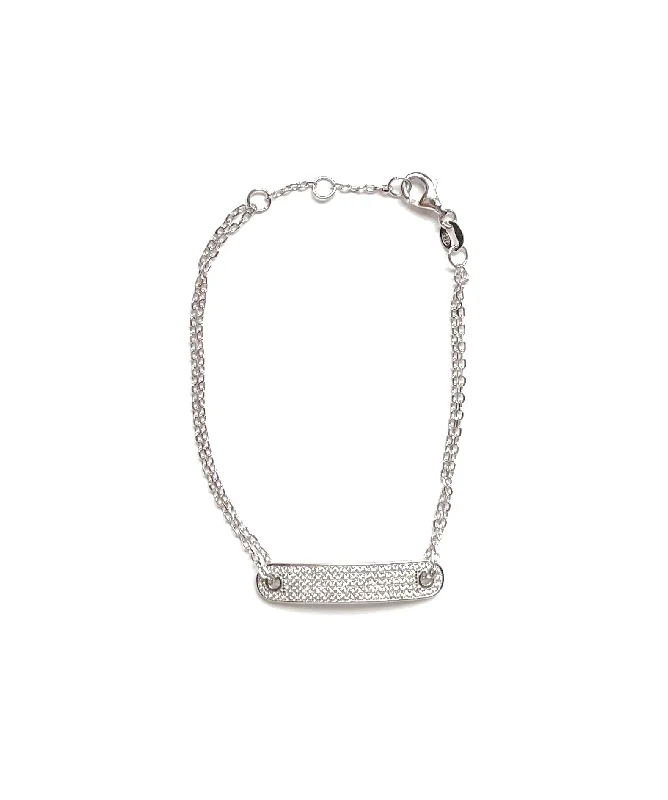 pearl bracelets for women -Chloe I.D. Bar Double Chain Bracelet