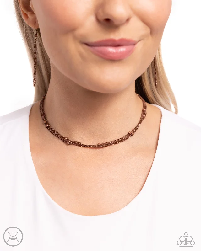 minimalist pendant necklaces -Satellite Strands - Copper Choker