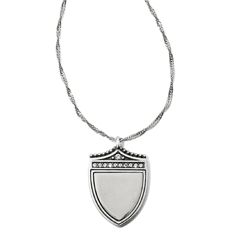 bridal necklaces for women -Medaille Shield Necklace