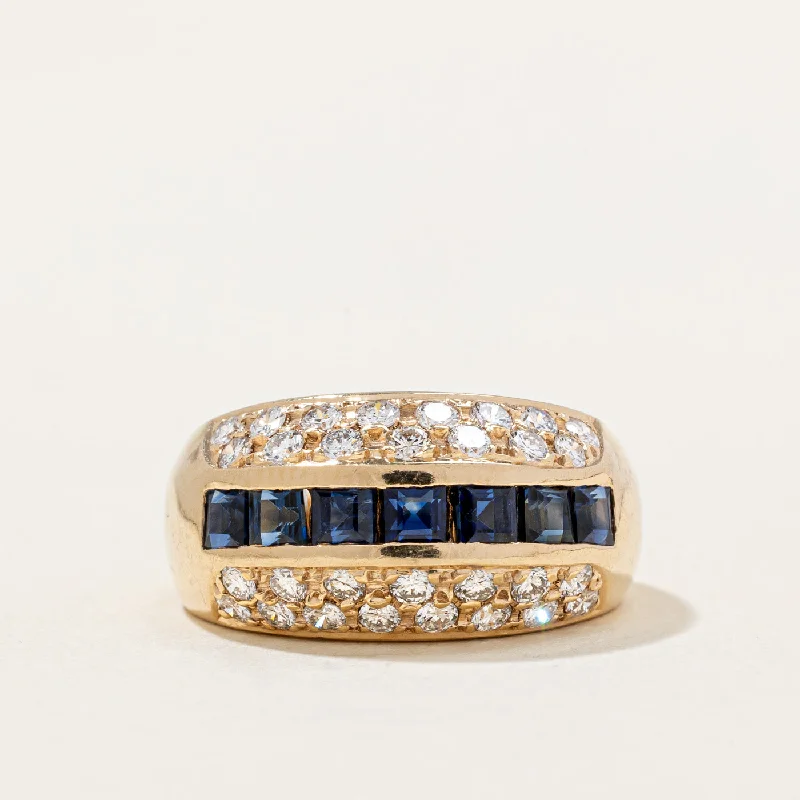 beautiful ring sets -Sapphire & Diamond Cocktail Ring | 0.84ctw, 0.60ctw | SZ 5.25 |