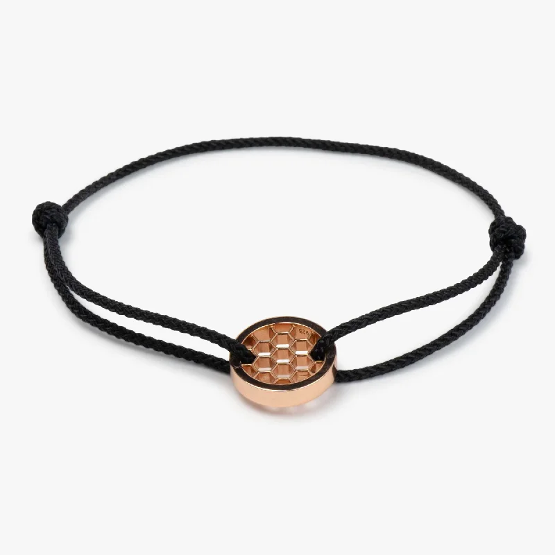 hand-crafted bangles -Black Golf Bracelet 14k Rose Gold plated