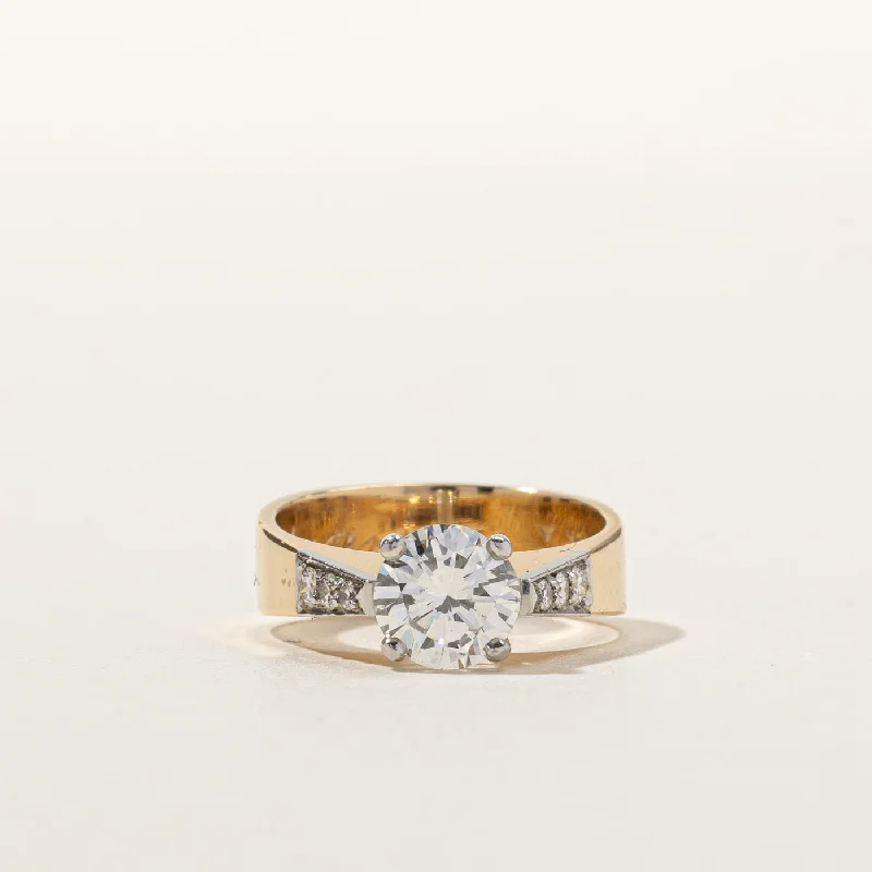 classic wedding bands -Cavelti' Solitaire With Accents Diamond Ring | 1.29ctw VVS2 G | SZ 5.5 |