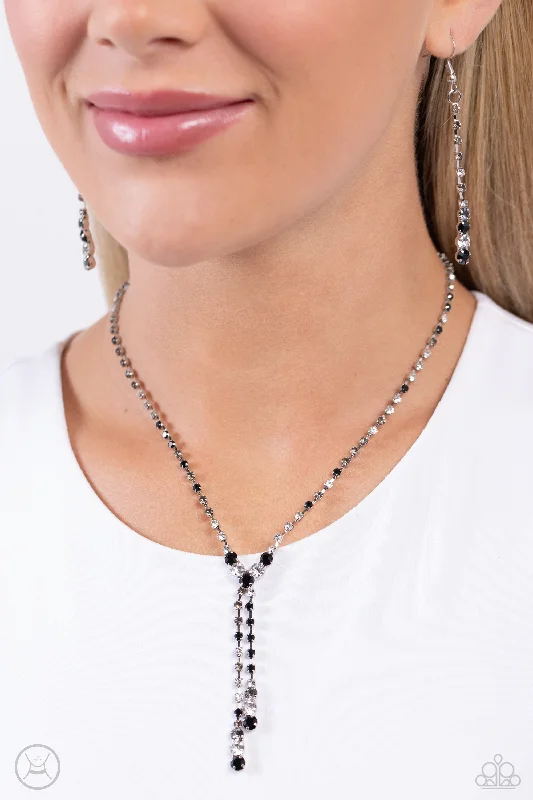 vintage charm necklaces -Blinding Balance - Black Choker