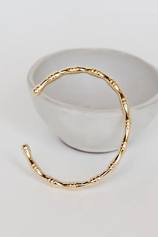 minimalist gold bangles -FINAL SALE - Rosie Gold Cuff Bracelet