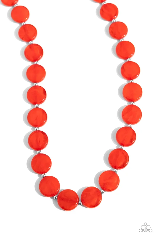 multi-layer necklaces for women -Bright Backdrop - Red